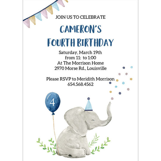 Baby Elephant Invitations